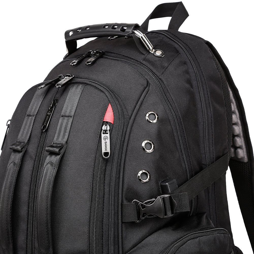 Bange 1901 Oxford Waterproof Unisex Travel Laptop 40L Backpack with USB Charging Black