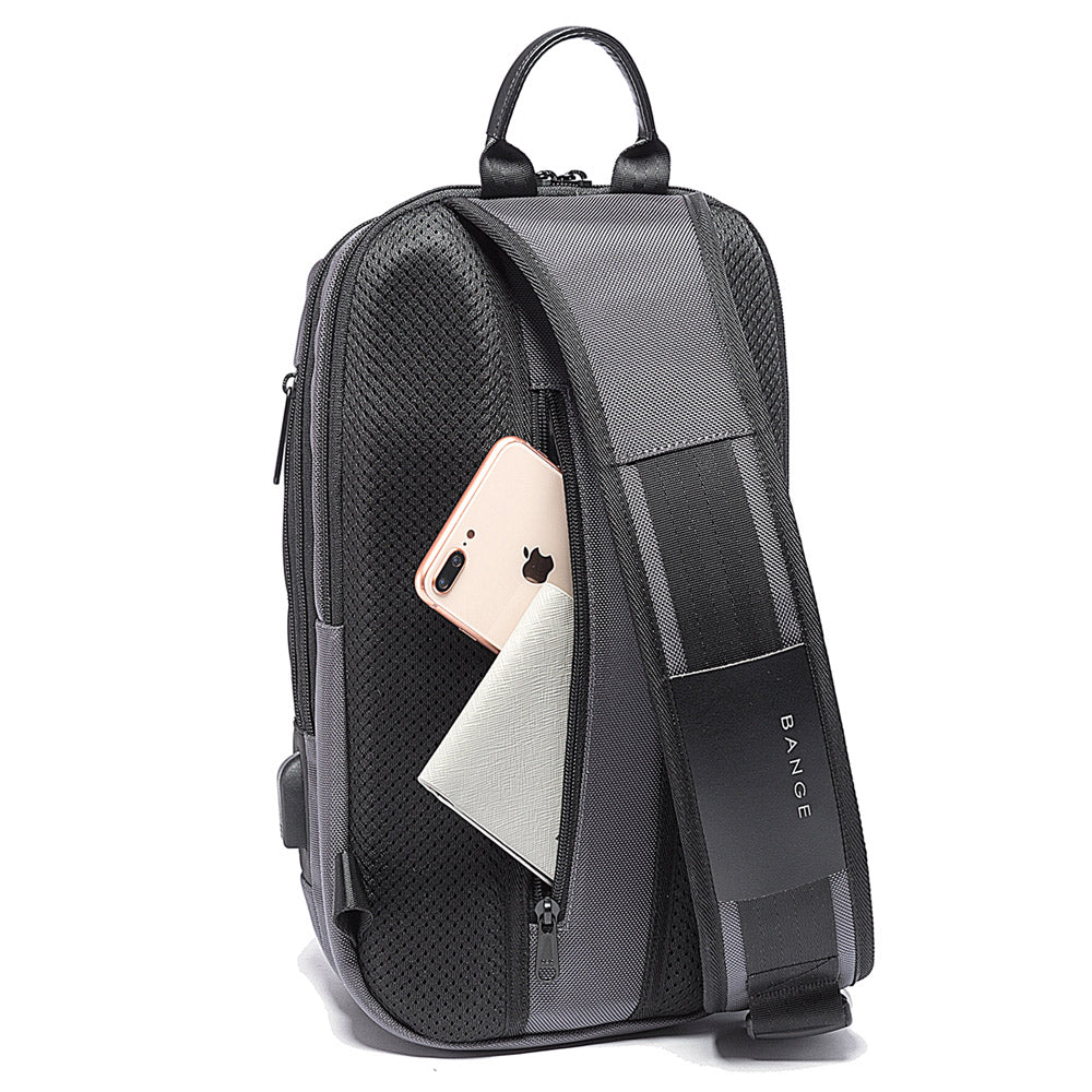 Fashion 7082 Grey Waterproof Chest Bag Large Capacity BANGE New Oxford