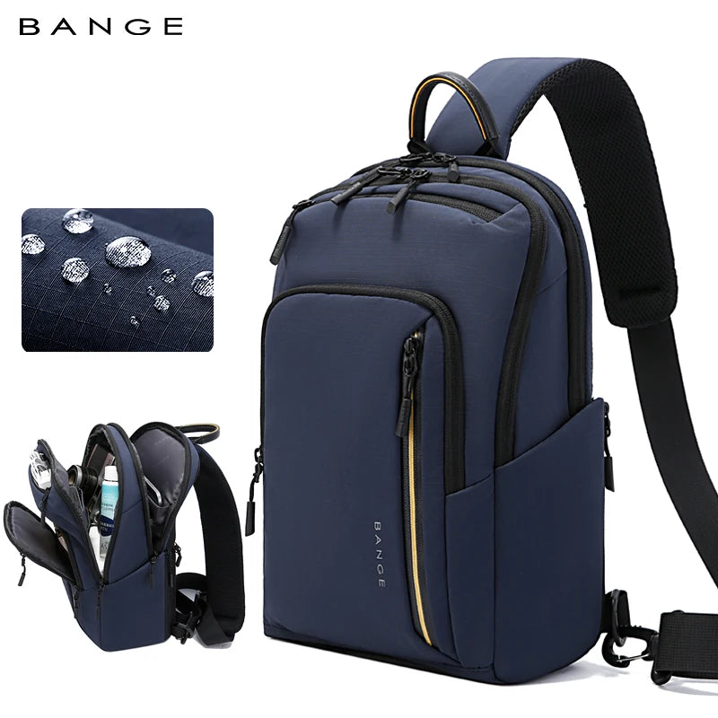 BANGE 7868 Blue New High Quality Lightweight Shoulder Bags Waterproof Anti Theft Crossbody Shoulder Bag Men&