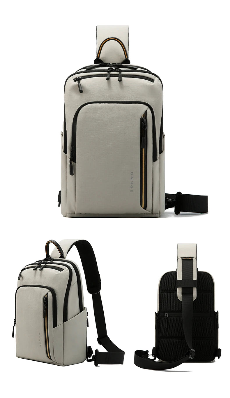 BANGE 7868 Grey New High Quality Lightweight Shoulder Bags Waterproof Anti Theft Crossbody Shoulder Bag Men&