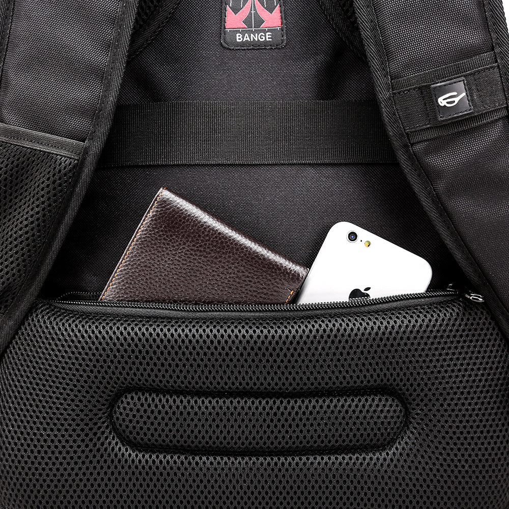 Bange 1901 Oxford Waterproof Unisex Travel Laptop 40L Backpack with USB Charging Black