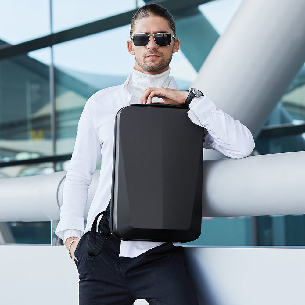 BANGE 22201 Waterproof Unisex Laptop Backpack with USB Charging anti theft smart Black 15.6 inch