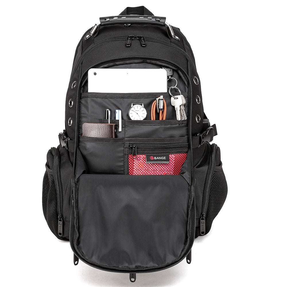 Bange 1901 Oxford Waterproof Unisex Travel Laptop 40L Backpack with USB Charging Black