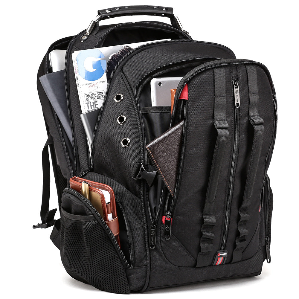 Bange 1901 Oxford Waterproof Unisex Travel Laptop 40L Backpack with USB Charging Black