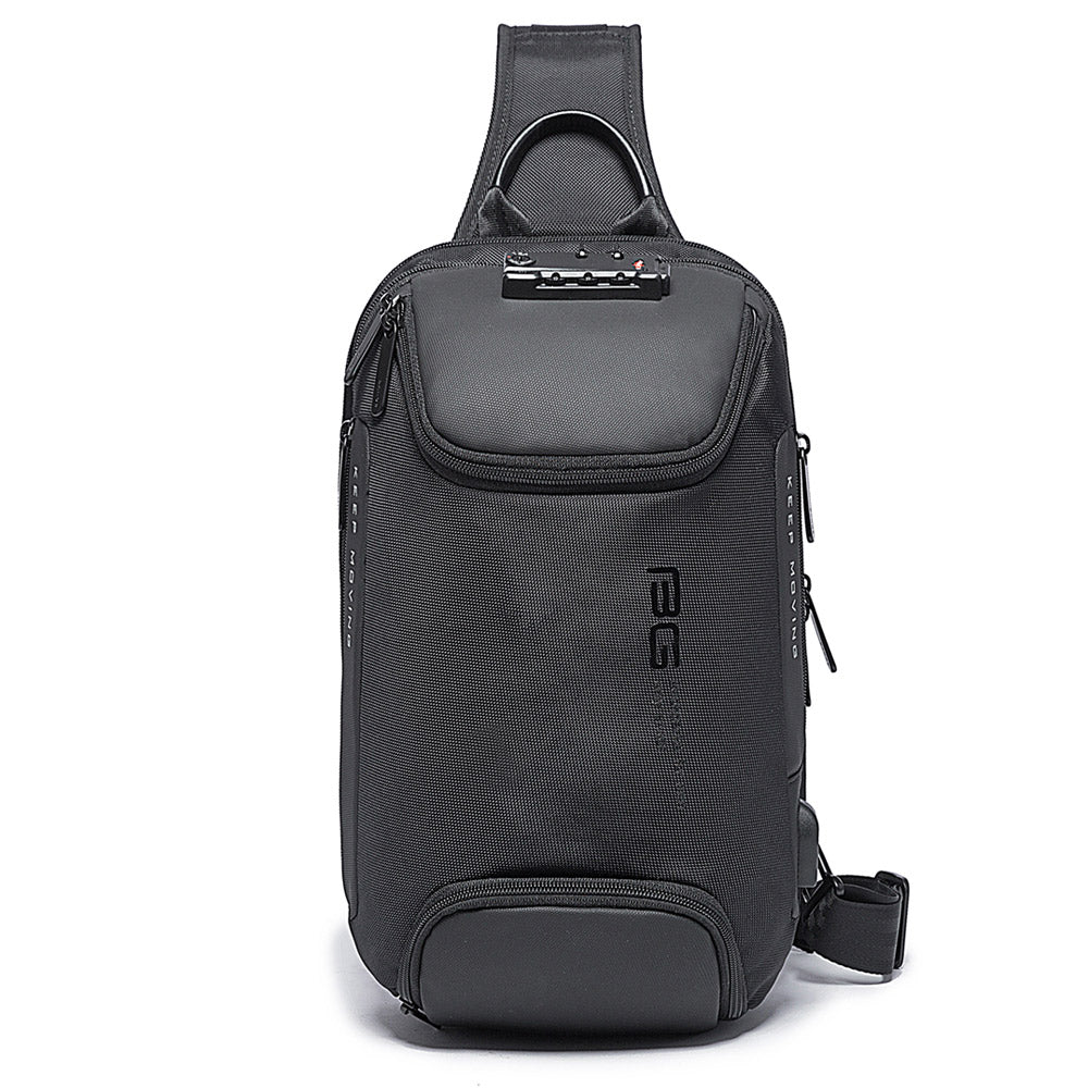 Fashion Waterproof Chest Bag Large Capacity 7082 BANGE New Oxford Black
