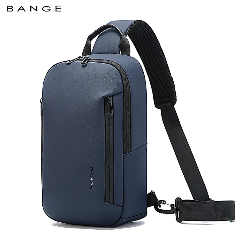 BANGE 3077 Blue Hot Selling Wholesale Lightweight Everyday Sling Chest Bag Waterproof Minimalist Ergonomic Crossbody Bag for Men