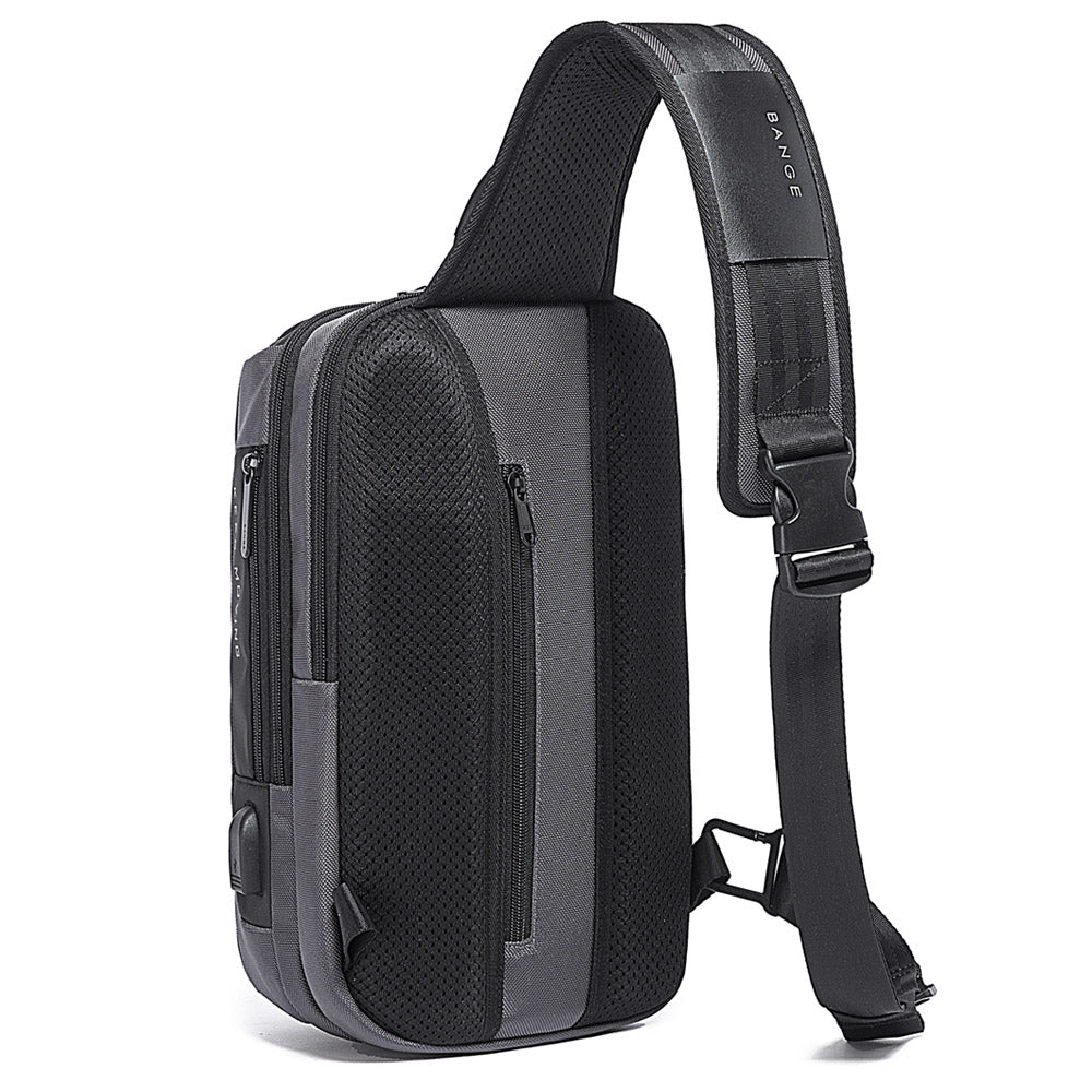 Fashion 7082 Grey Waterproof Chest Bag Large Capacity BANGE New Oxford