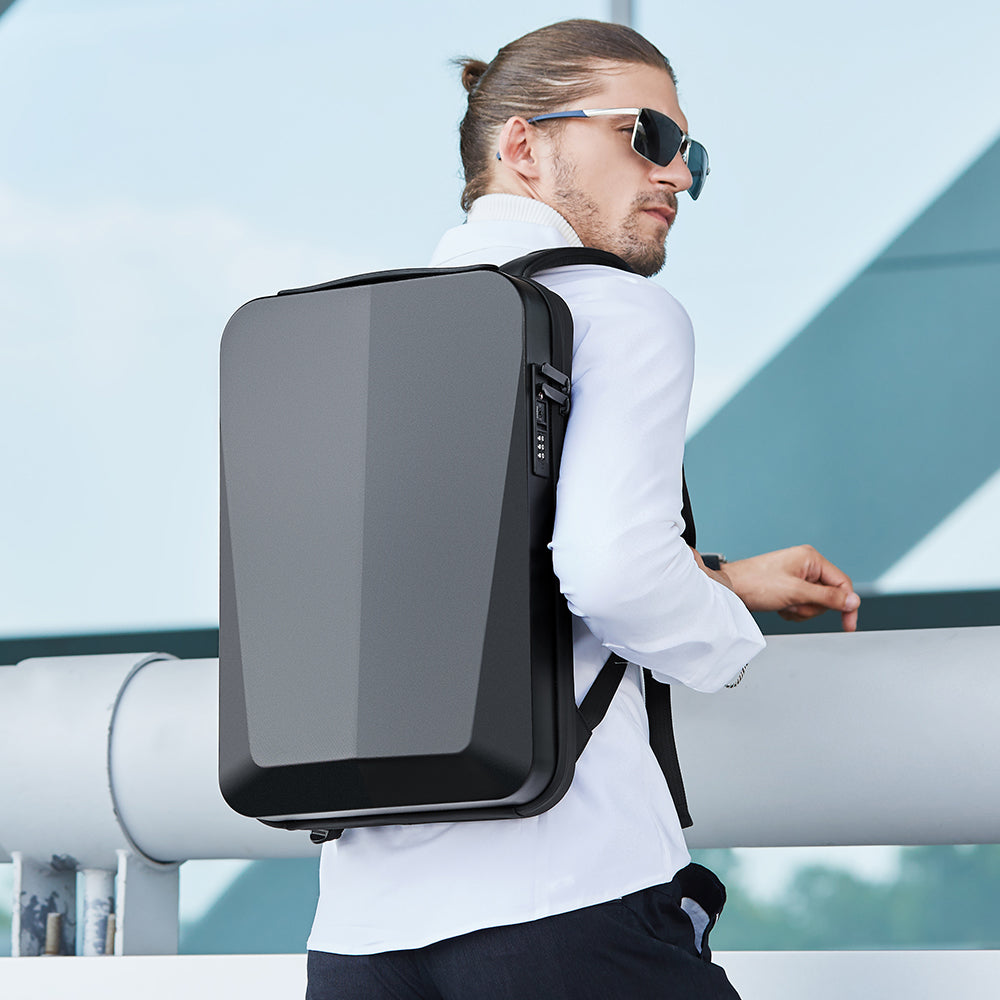 BANGE 22201 Waterproof Unisex Laptop Backpack with USB Charging anti theft smart Black 15.6 inch