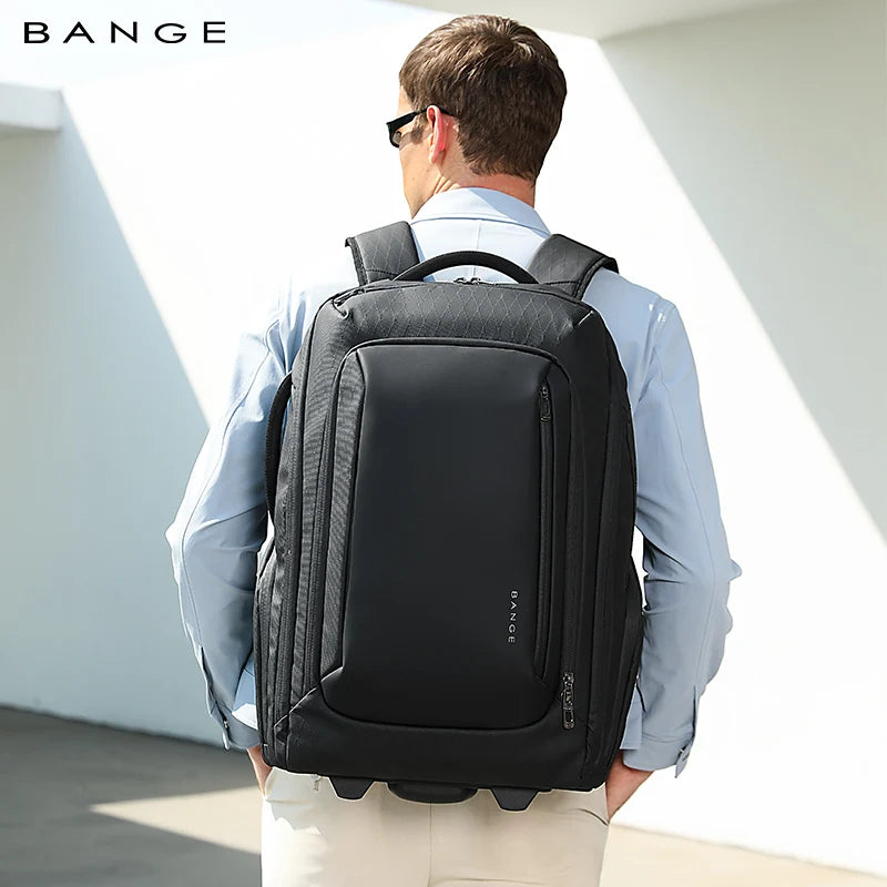 BANGE 8079 Black Hot Sell New Arrival TSA Lock Waterproof Men Anti Theft Travel Air Compression Backpack