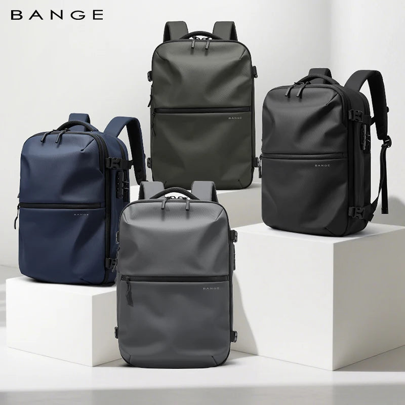 BANGE 7875-1 Blue New Large Capacity Daily 15.6inch Light Waterproof Business Laptop Men Backpack