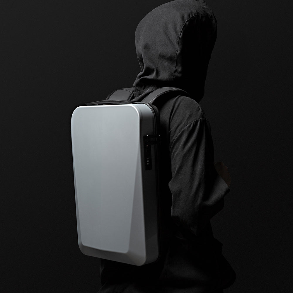 BANGE 22201 Waterproof Unisex Laptop Backpack with USB Charging anti theft smart Silver 15.6 inch