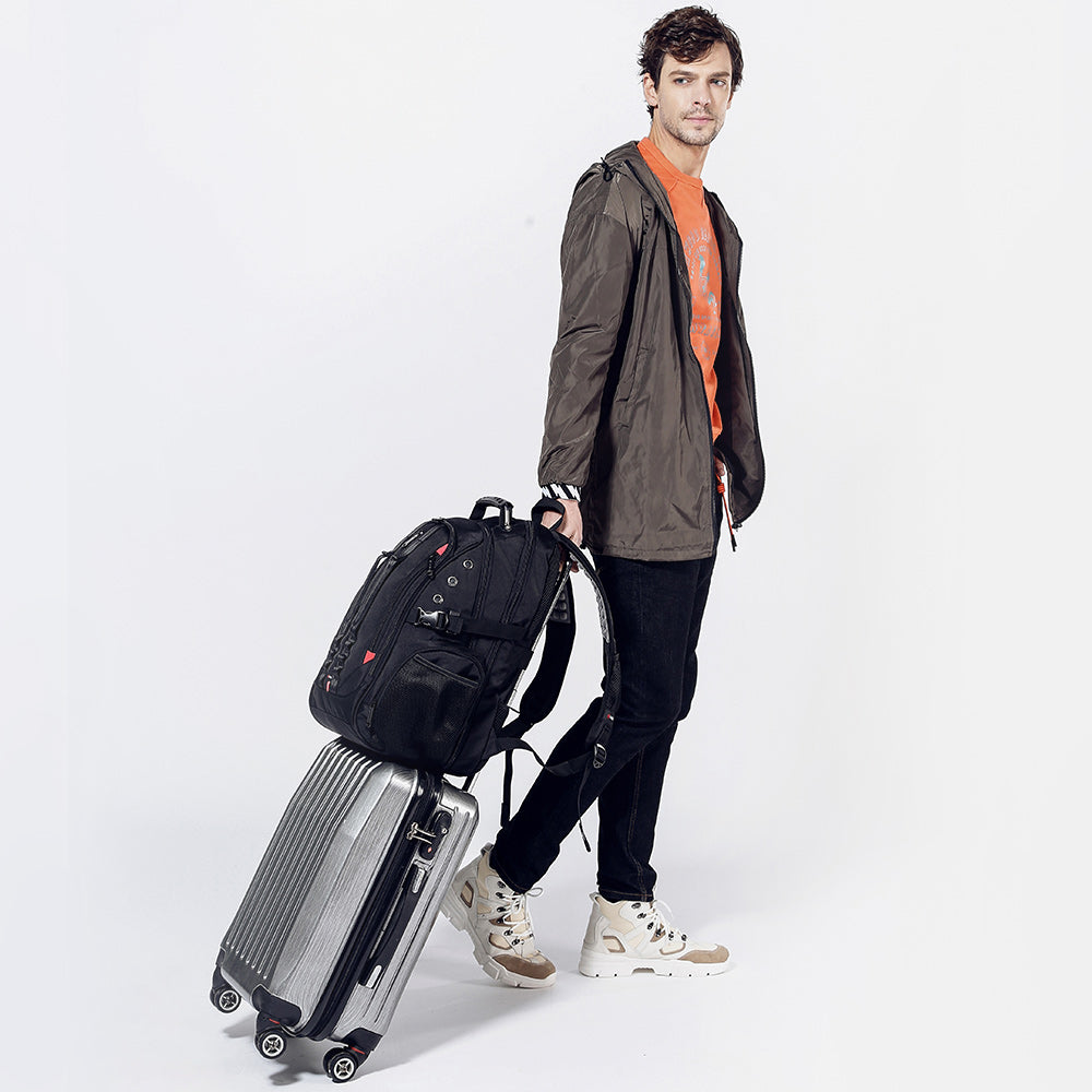 Bange 1901 Oxford Waterproof Unisex Travel Laptop 40L Backpack with USB Charging Black