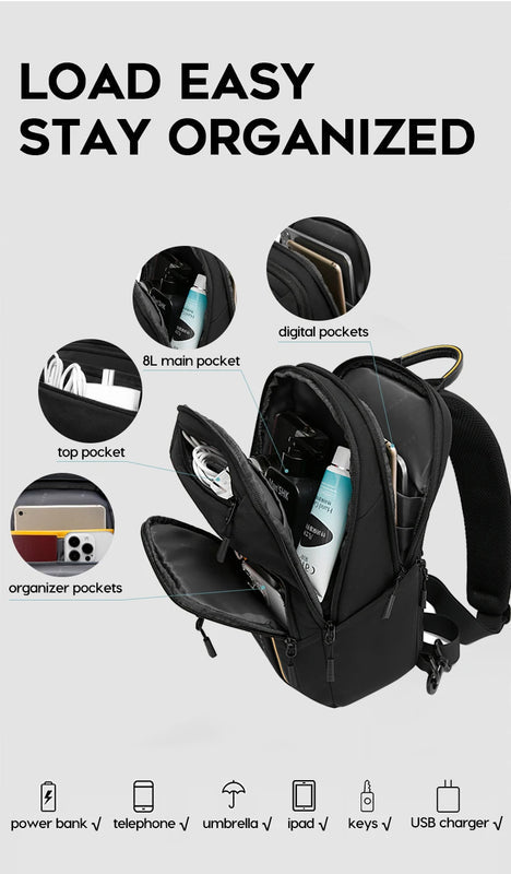 BANGE 7868 Blue New High Quality Lightweight Shoulder Bags Waterproof Anti Theft Crossbody Shoulder Bag Men&