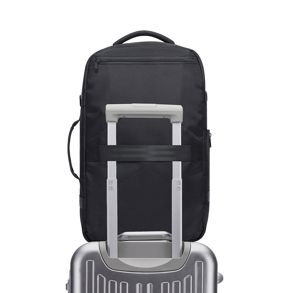 Bange 1916 polyester backpack waterproof travel laptop with 3 packing cubes Black