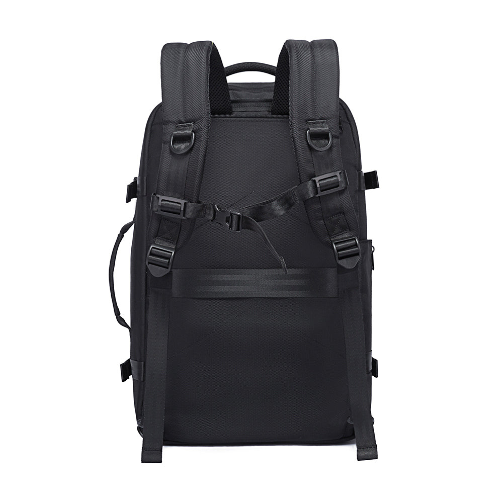 Bange 1916 polyester backpack waterproof travel laptop with 3 packing cubes Black