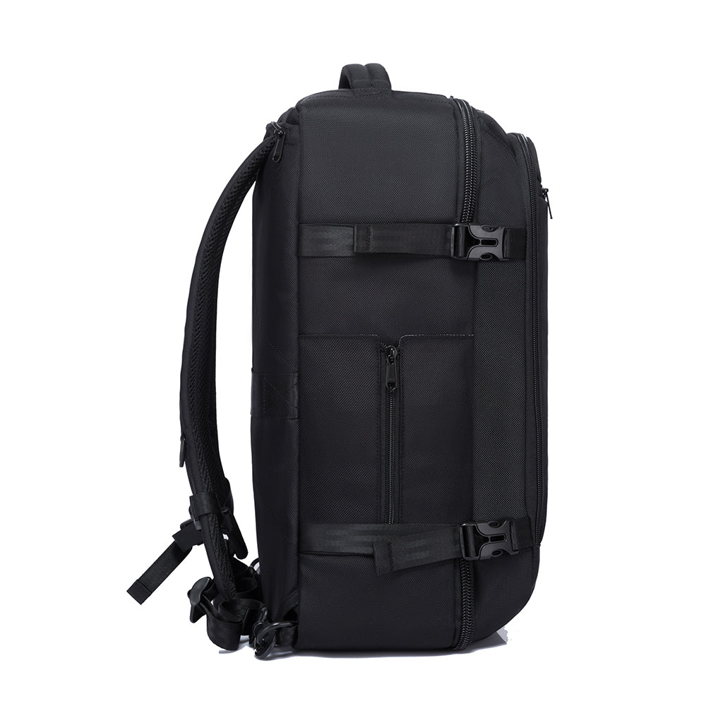 Bange 1916 polyester backpack waterproof travel laptop with 3 packing cubes Black