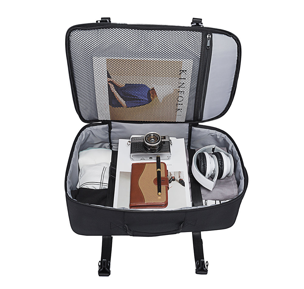 Bange 1916 polyester backpack waterproof travel laptop with 3 packing cubes Black