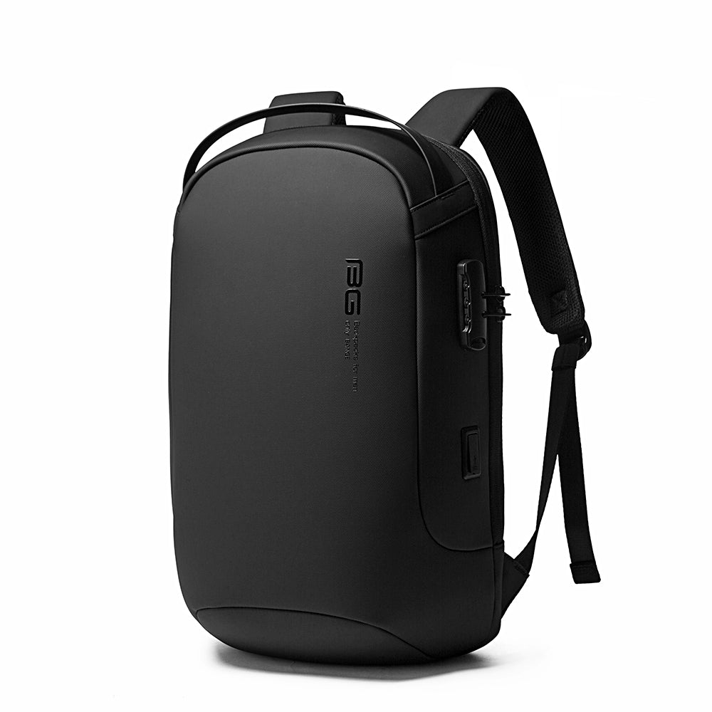 BANGE 7225 Waterproof Unisex Travel Laptop Backpack with USB Charging Black 15.6 inch Black