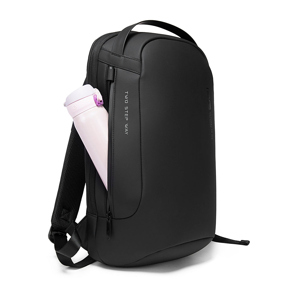 BANGE 7225 Waterproof Unisex Travel Laptop Backpack with USB Charging Black 15.6 inch Black