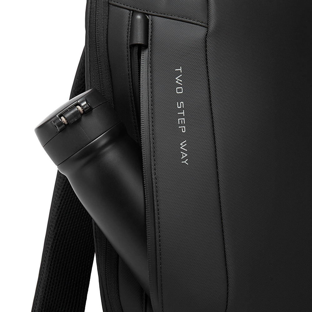 BANGE 7225 Waterproof Unisex Travel Laptop Backpack with USB Charging Black 15.6 inch Black