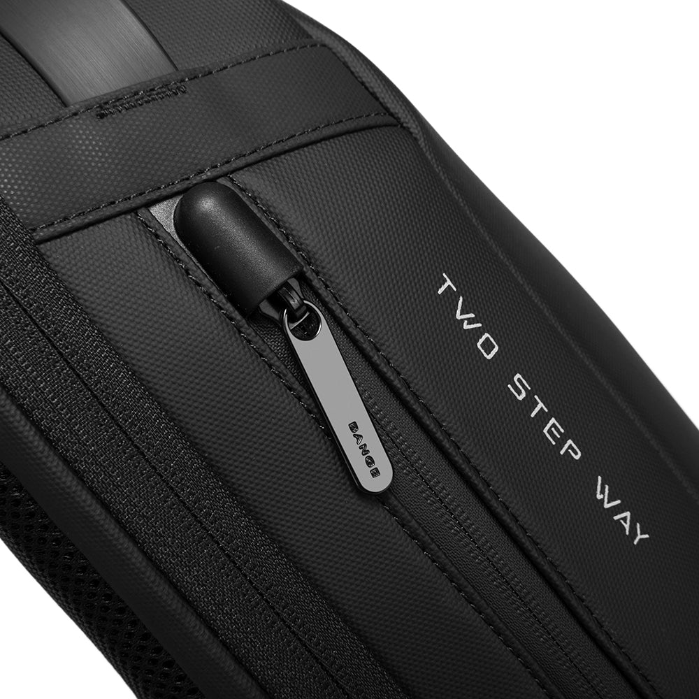 BANGE 7225 Waterproof Unisex Travel Laptop Backpack with USB Charging Black 15.6 inch Black
