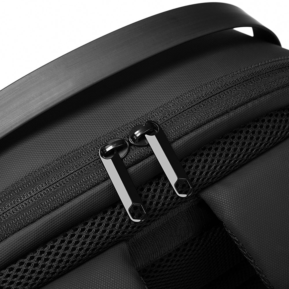 BANGE 7225 Waterproof Unisex Travel Laptop Backpack with USB Charging Black 15.6 inch Black