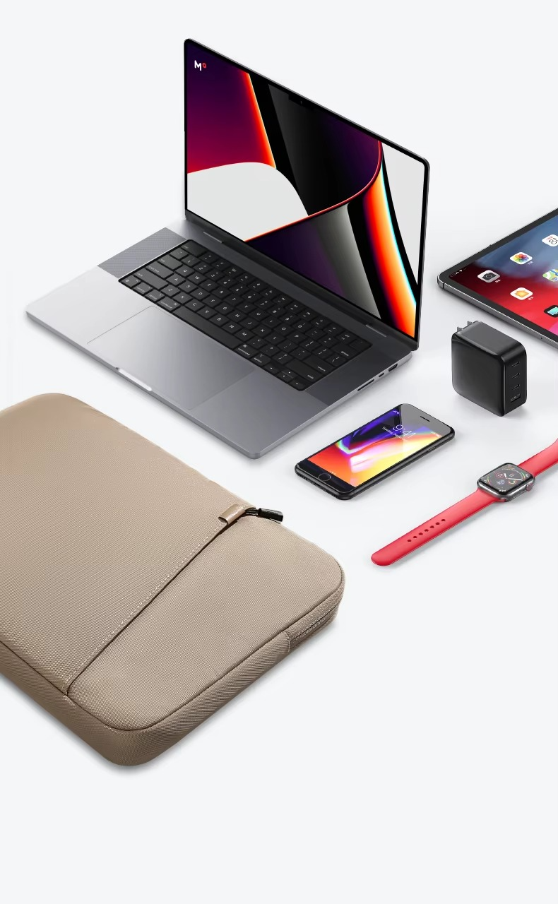 Bange 6801D Beige new protective water resistant 15inch laptop sleeve with handle