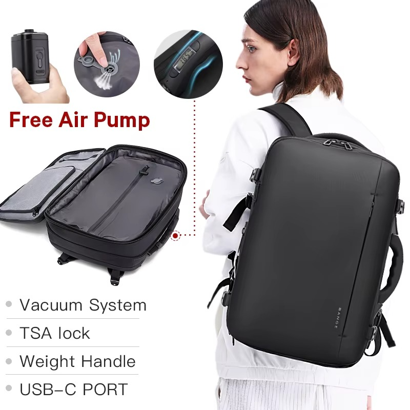 BANGE Hot Sell New Arrival Wholesale USB TSA Lock Weight Handle Waterproof Men Vacuum Compression Laptop Backpack 1909-8