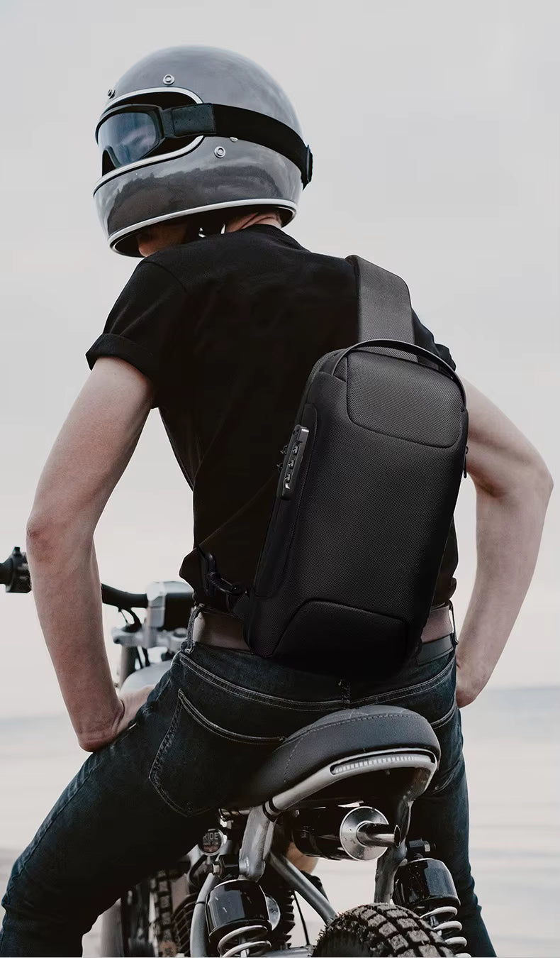 Bange Multifunctional Waterproof Sling Bag with USB Charging BG 22085 Black