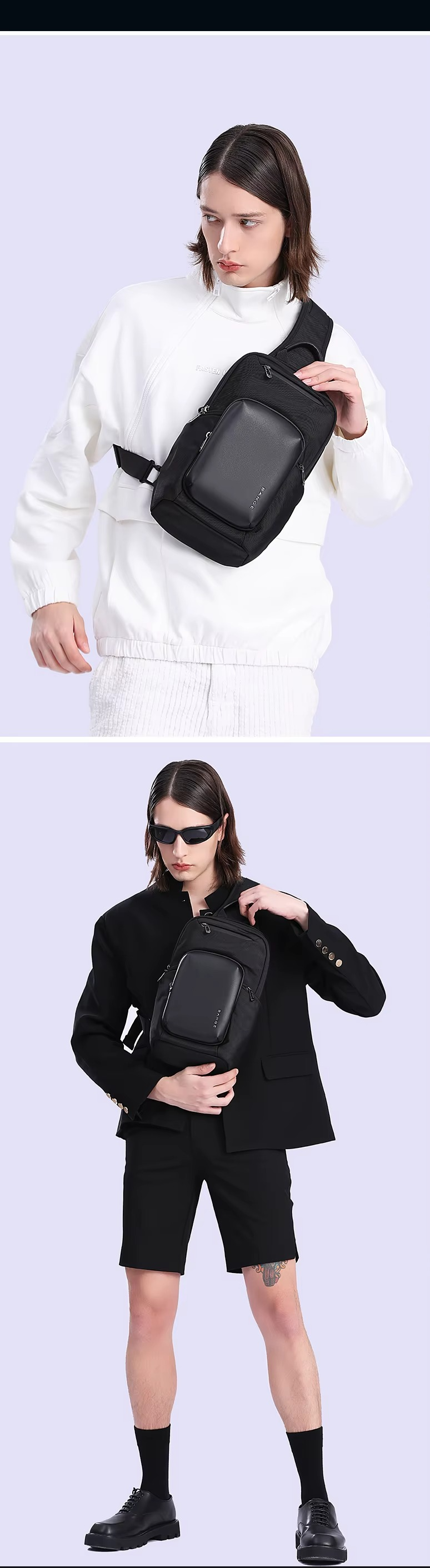 Bange Waterproof Shoulder CrossBody Sling Bag Model BG 7718 Black
