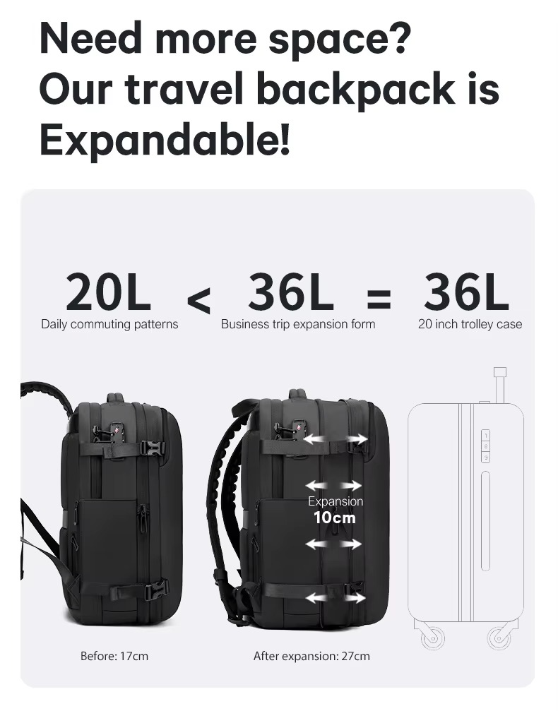 BANGE Hot Sell New Arrival Wholesale USB TSA Lock Weight Handle Waterproof Men Vacuum Compression Laptop Backpack 1909-8
