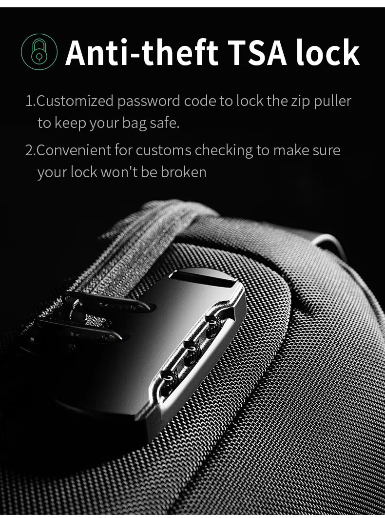 Bange Multifunctional Waterproof Sling Bag with USB Charging BG 22085 Black