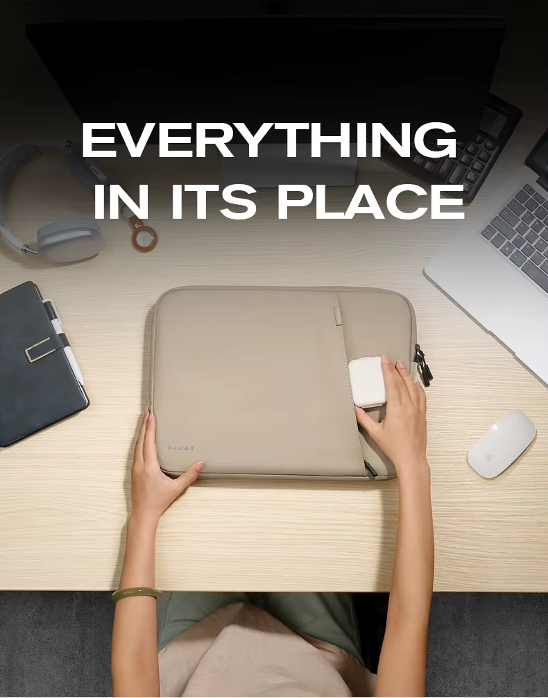Bange 6801D Beige new protective water resistant 15inch laptop sleeve with handle
