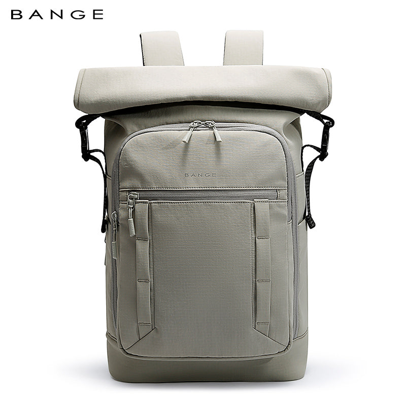 BANGE 8109 Grey New Waterproof Expandable Roll-top Travel Backpack Wholesale Lightweight Ergonomic School Bag Unisex