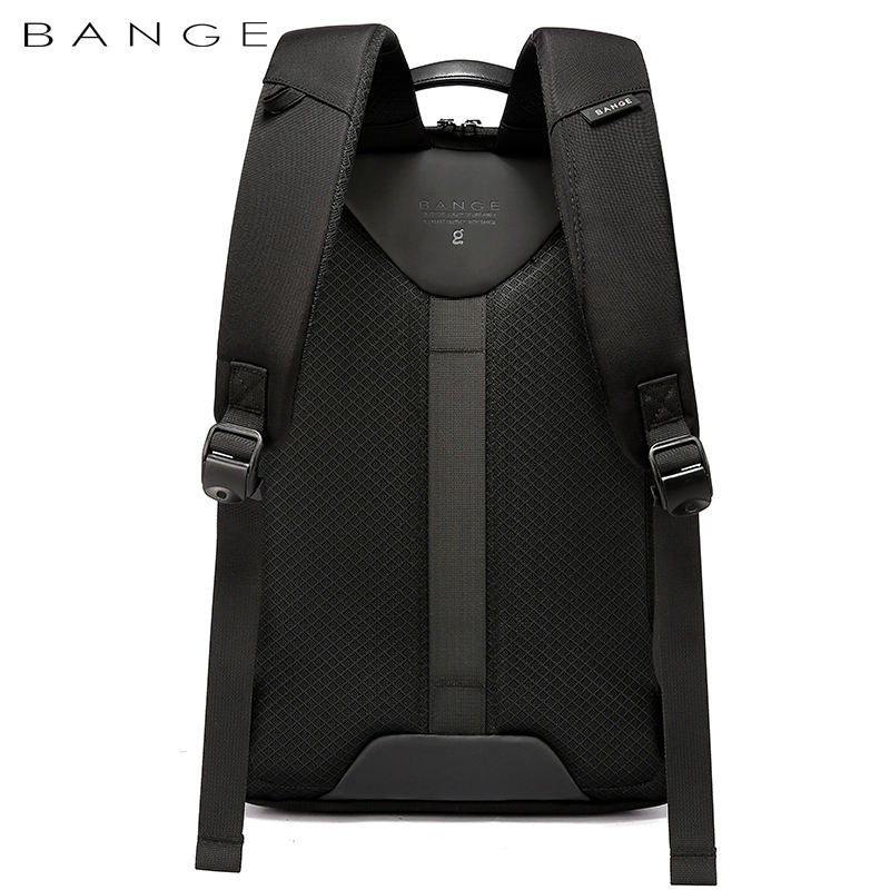 BANGE 7715 Black Waterproof Unisex Travel Laptop Backpack with USB Charging 15.6 inch
