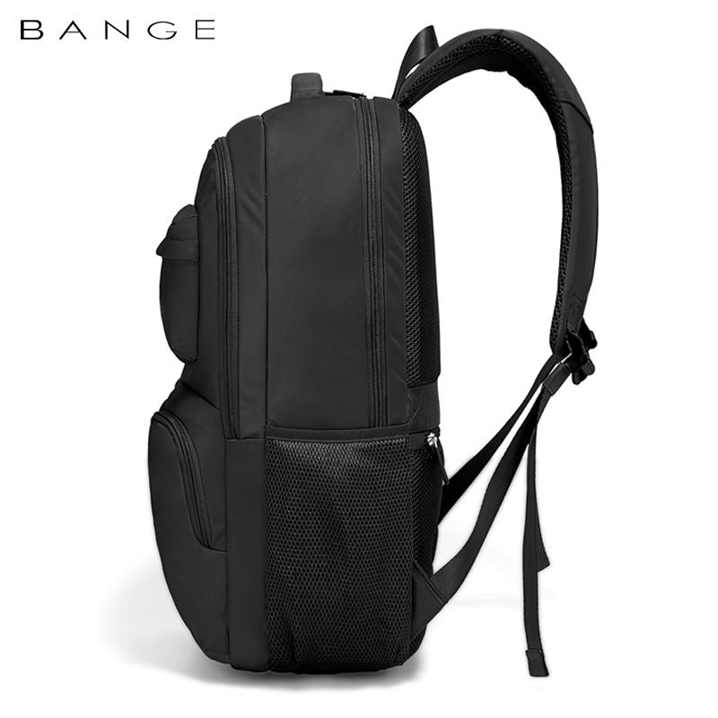 Bange 1807 polyester unisex travel backpacks laptop waterproof Black