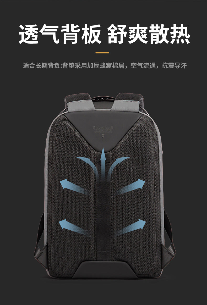 Bange Camera Backpack Men Photographer Laptop 15.6in Waterproof USB Travel Multifunction Black