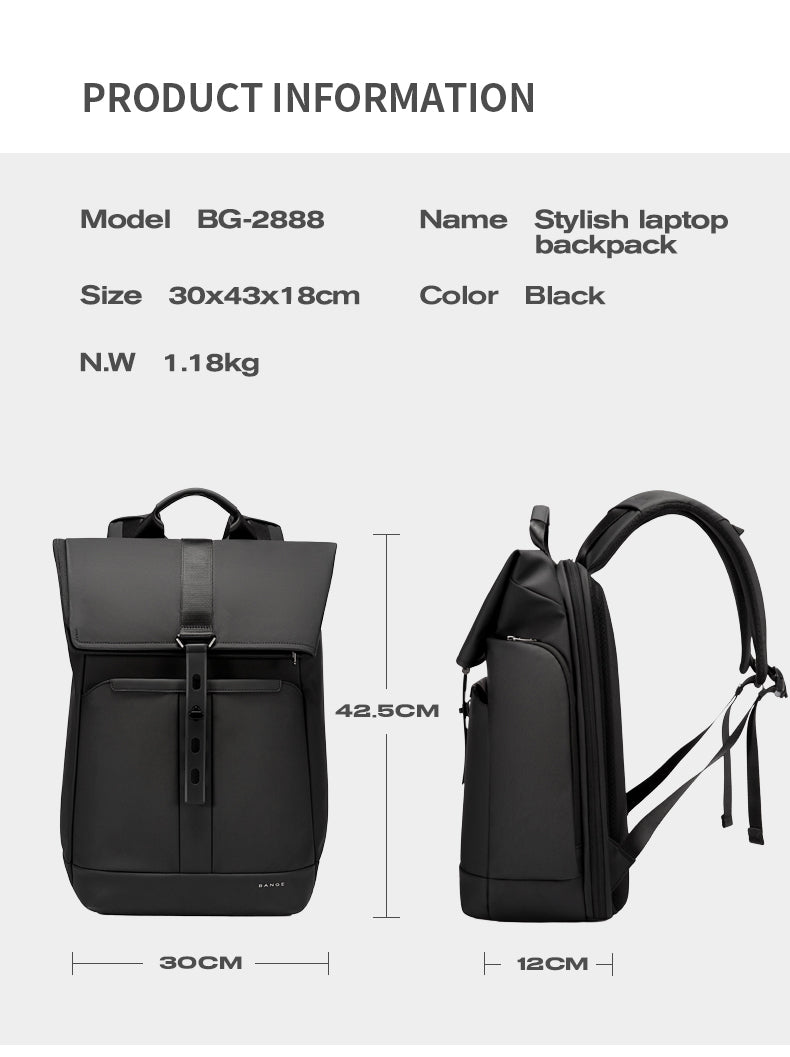BANGE 2888 Water Resistant 24 L Polyester Foldable 15.6 inch Travel Laptop Backpack