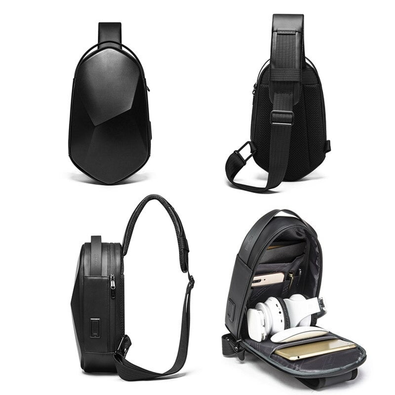 Fashion Waterproof Sling Chest Bag Large Capacity 7213 BANGE New Oxford Black