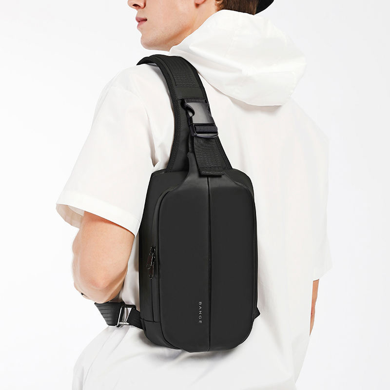 Fashion Waterproof Sling Chest Bag Large Capacity 7210 BANGE New Oxford Black