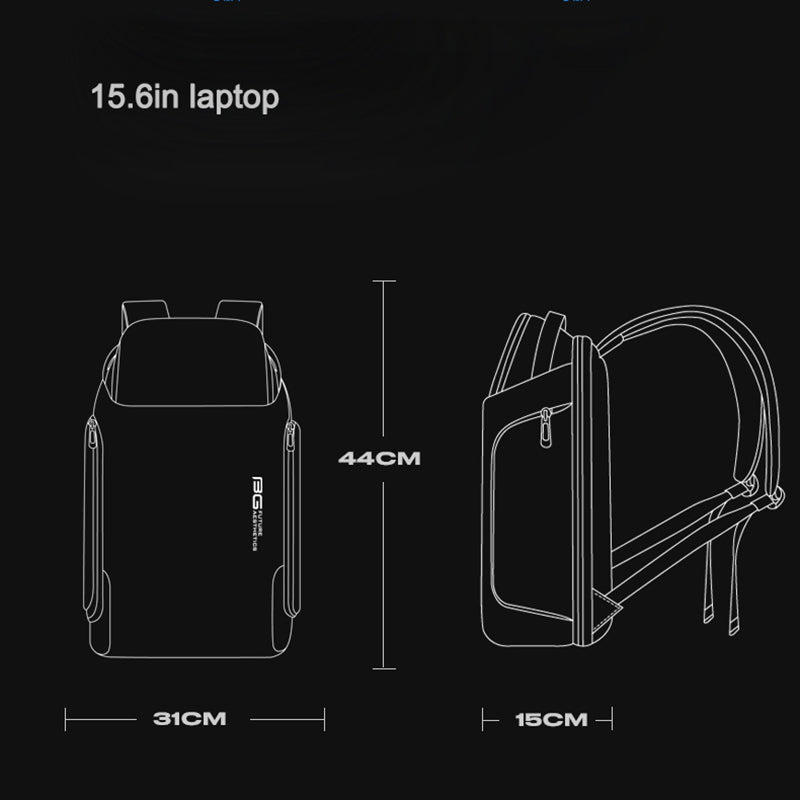 Bange Camera Backpack Men Photographer Laptop 15.6in Waterproof USB Travel Multifunction Black