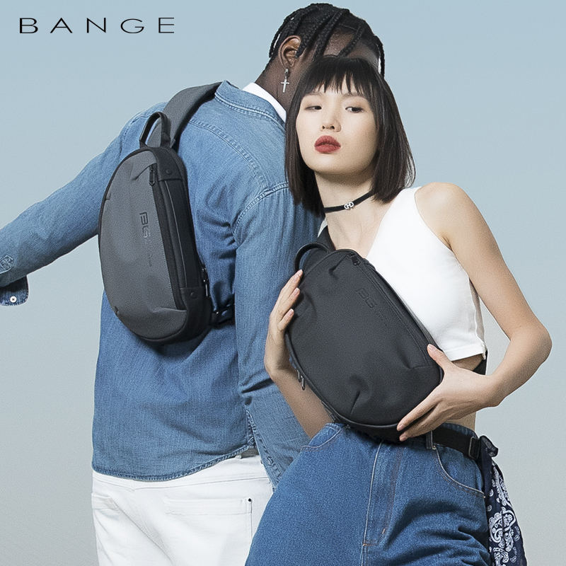 Bange Multifunctional Waterproof Sling with USB Charging chest anti theft bag BG 7306 Black