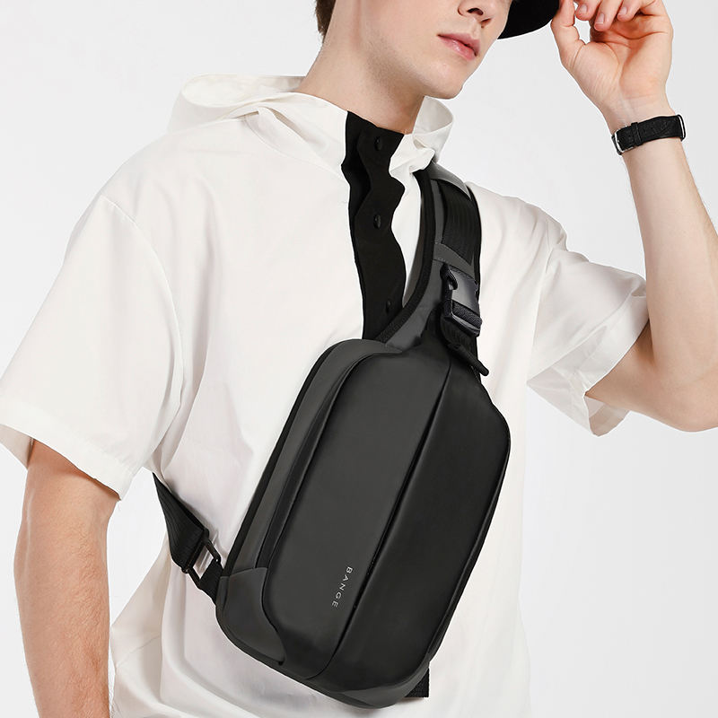 Fashion Waterproof Sling Chest Bag Large Capacity 7210 BANGE New Oxford Black