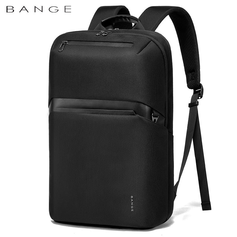BANGE 7715 Black Waterproof Unisex Travel Laptop Backpack with USB Charging 15.6 inch