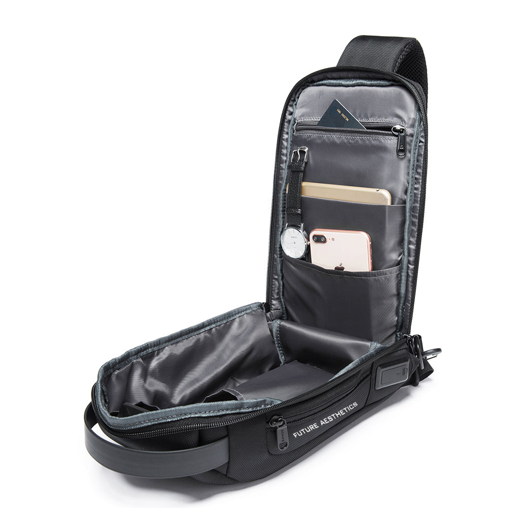 BANGE Multifunctional Waterproof Sling Bag with USB Charging Camo