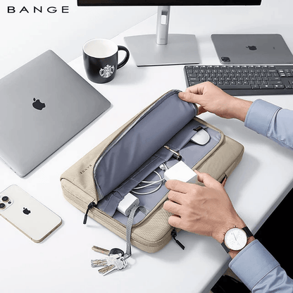 Bange 6802 Beige New Protective Water Resistant 14 inch Laptop &amp; Mac Book Sleeve With Handle