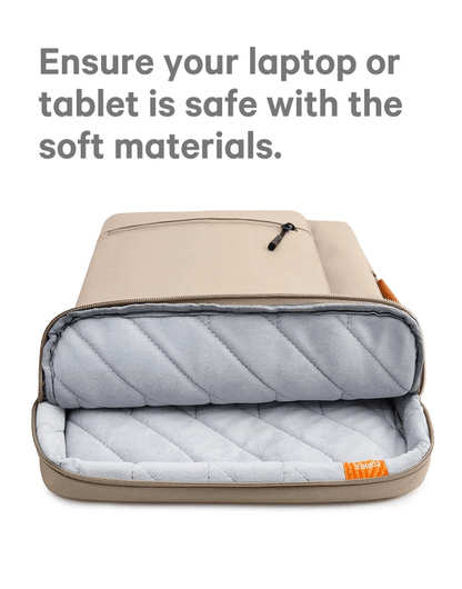 Bange 6802 Beige New Protective Water Resistant 14 inch Laptop &amp; Mac Book Sleeve With Handle