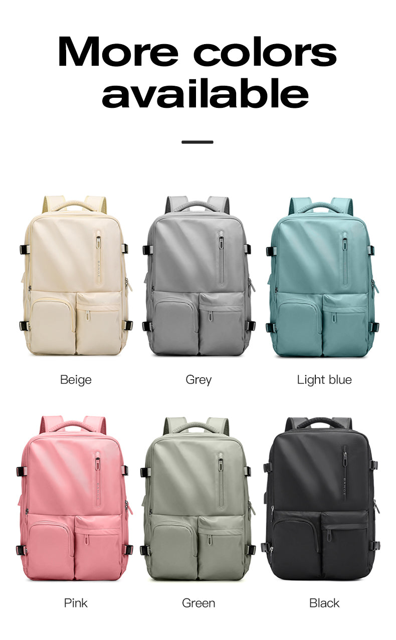 Bange 1800 polyester unisex travel backpacks laptop waterproof Beige