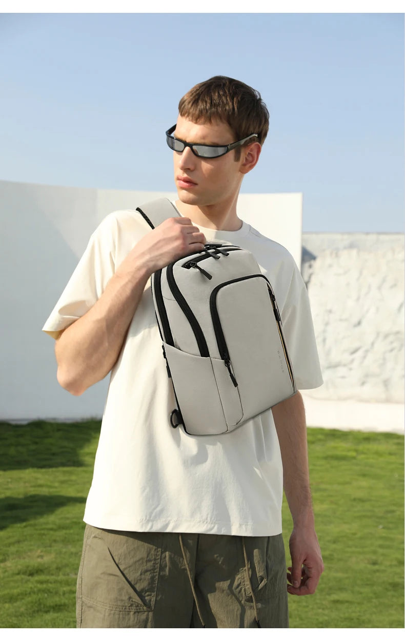 BANGE 7868 Grey New High Quality Lightweight Shoulder Bags Waterproof Anti Theft Crossbody Shoulder Bag Men&