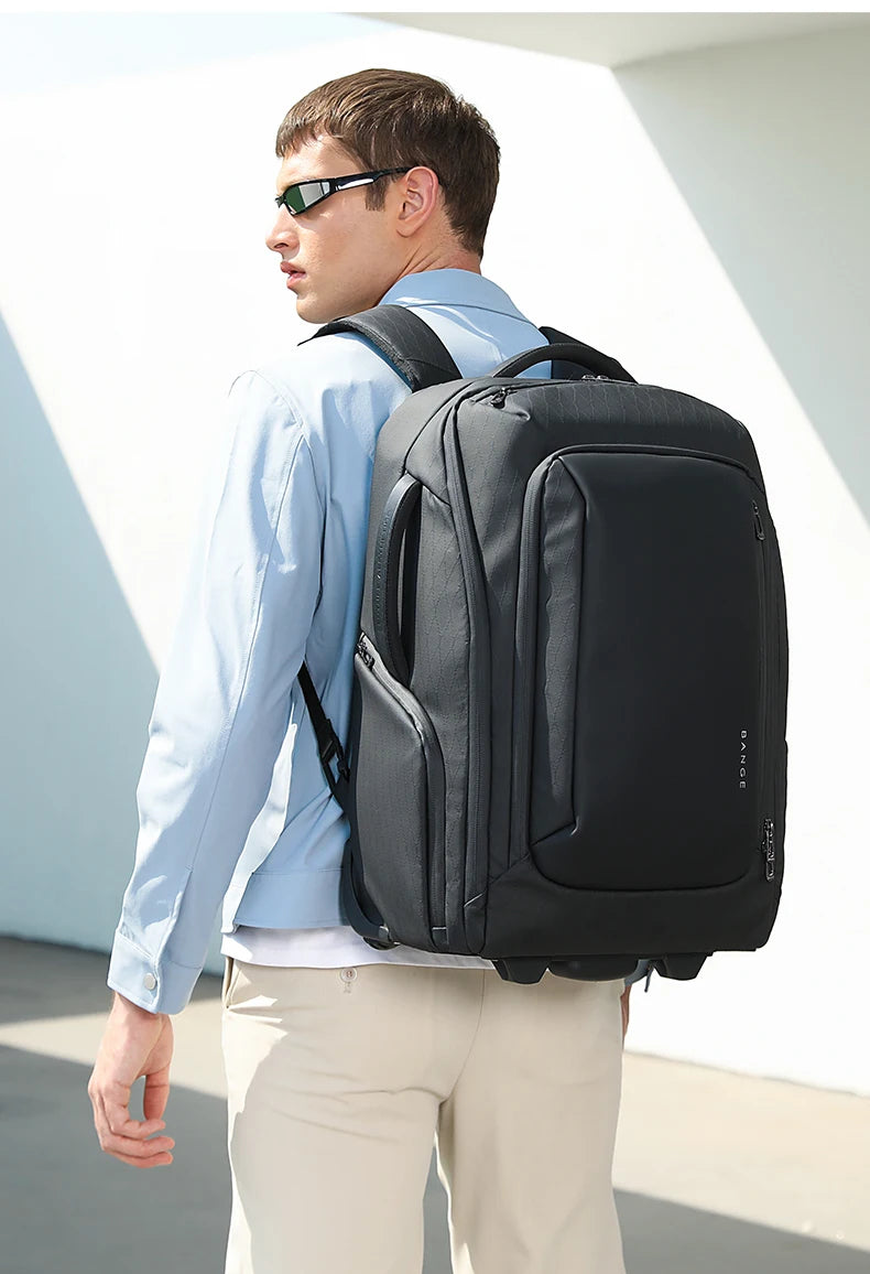 BANGE 8079 Black Hot Sell New Arrival TSA Lock Waterproof Men Anti Theft Travel Air Compression Backpack